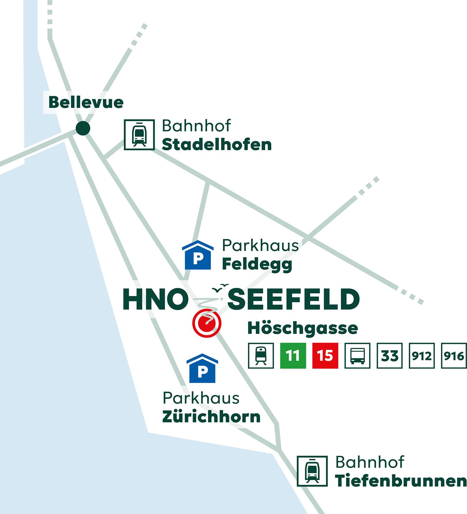 Kontakt Anfahrtsplan Praxis HNO im Seefeld Zürich